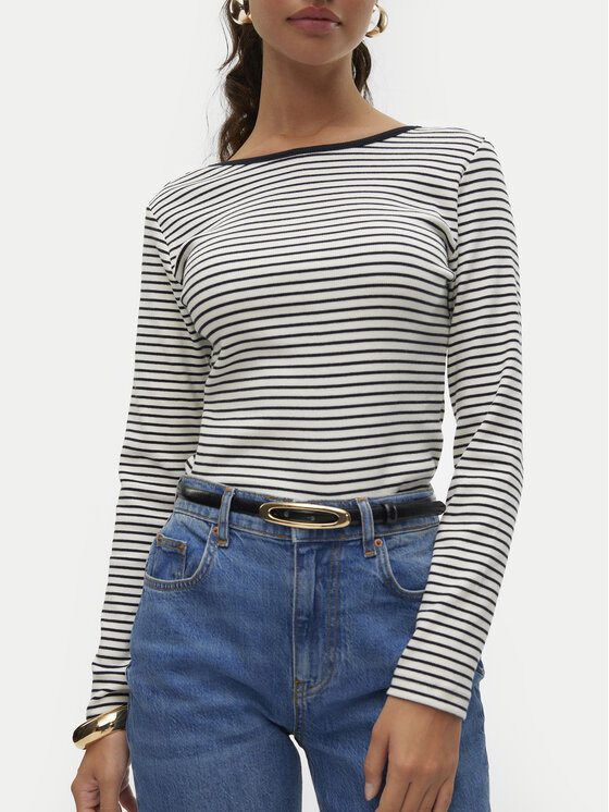 Vero Moda Vero Moda Majica Chloe 10314406 Bijela Slim Fit