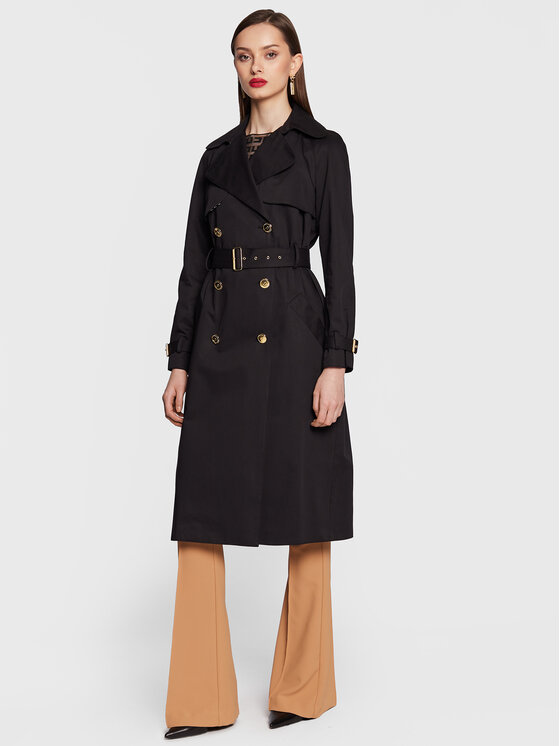 Elisabetta Franchi Elisabetta Franchi Trenčas SP-003-31E2-V800 Juoda Regular Fit