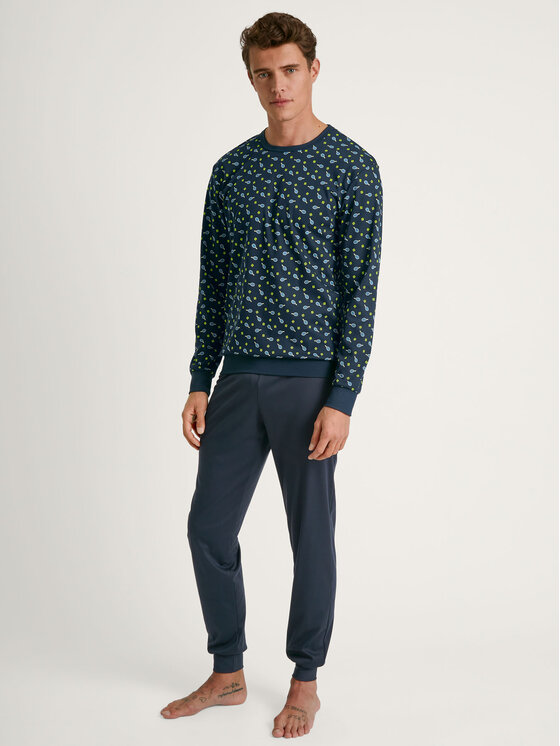 Calida Calida Pyžamo 42883 Tmavomodrá Regular Fit