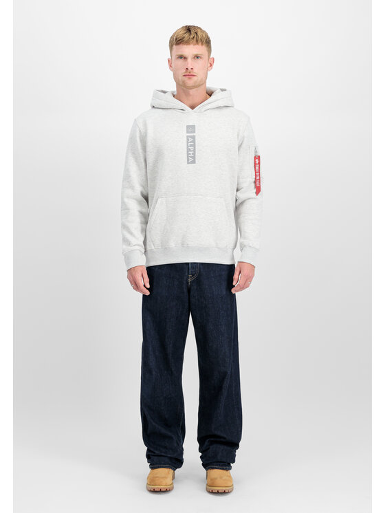 Alpha Industries Alpha Industries Bluza Alpha Puff Print Hoodie Szary Regular Fit