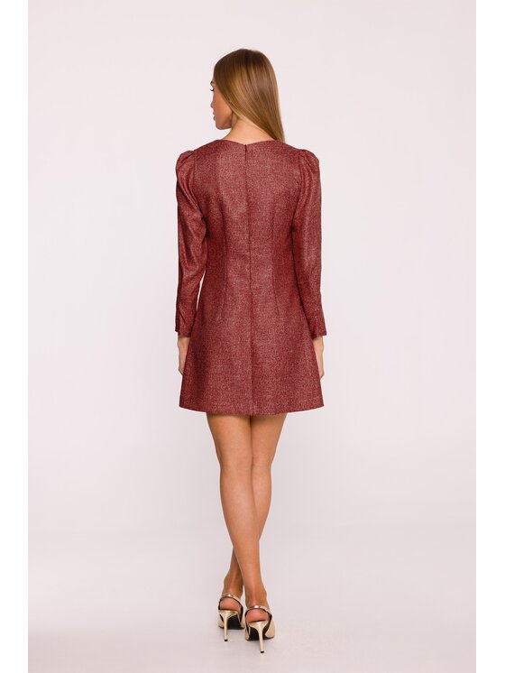 Made of Emotion Made of Emotion Sukienka wieczorowa M870 Bordowy Modern Slim Fit