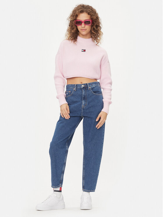 Tommy Jeans Tommy Jeans Džemper Badge DW0DW16519 Ružičasta Regular Fit