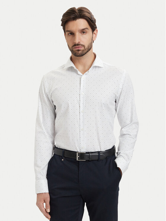 BOSS Cămașă Hank 50560687 Alb Regular Fit