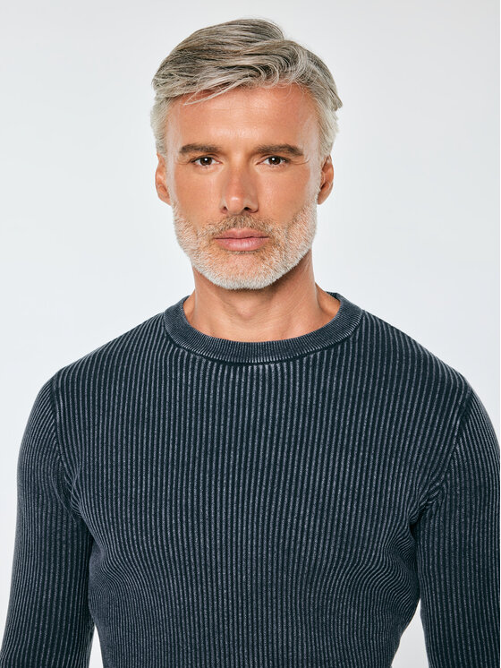 BIG STAR BIG STAR Sweter KIRK Granatowy Basic Fit