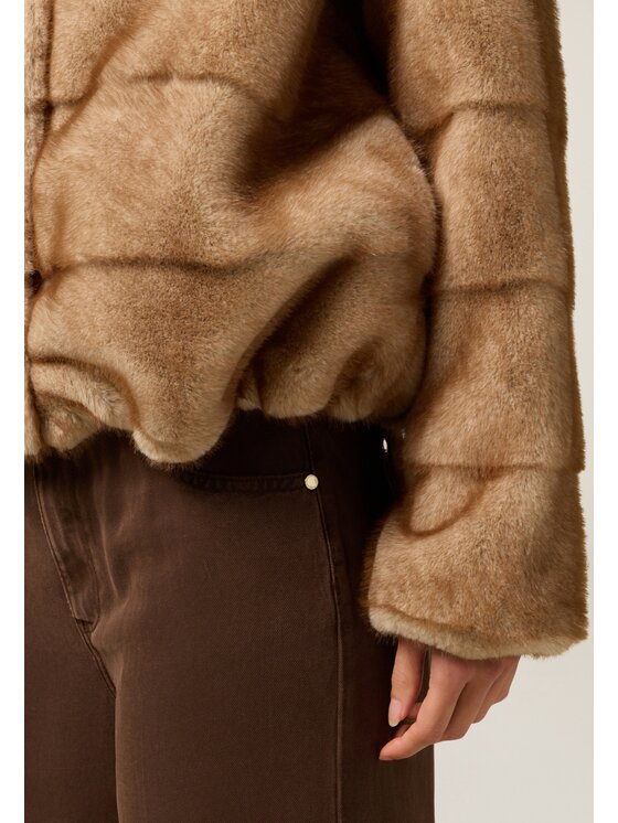 Oltre Oltre Cappotto invernale 8719R001286N002 Crema Boxy Fit