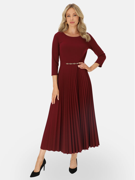 L’AF L’AF Sukienka dzianinowa Celine Bordowy Regular Fit