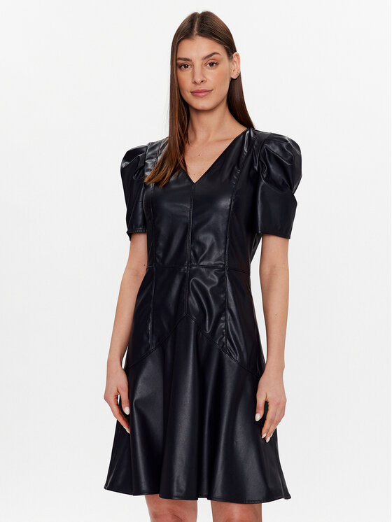 DKNY DKNY Šaty z imitace kůže DD2K4479 Tmavomodrá Regular Fit