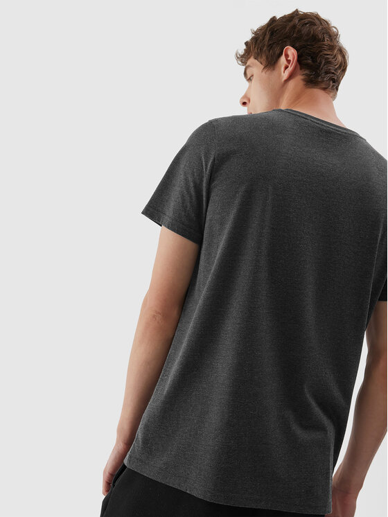 4F 4F T-Shirt 4FAW23TTSHM0878 Γκρι Regular Fit