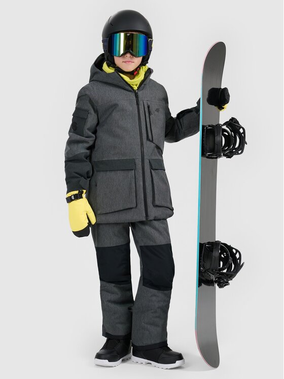 4F 4F Kurtka snowboardowa 4FJRAW25TTJAU1039-20S Czarny Oversize