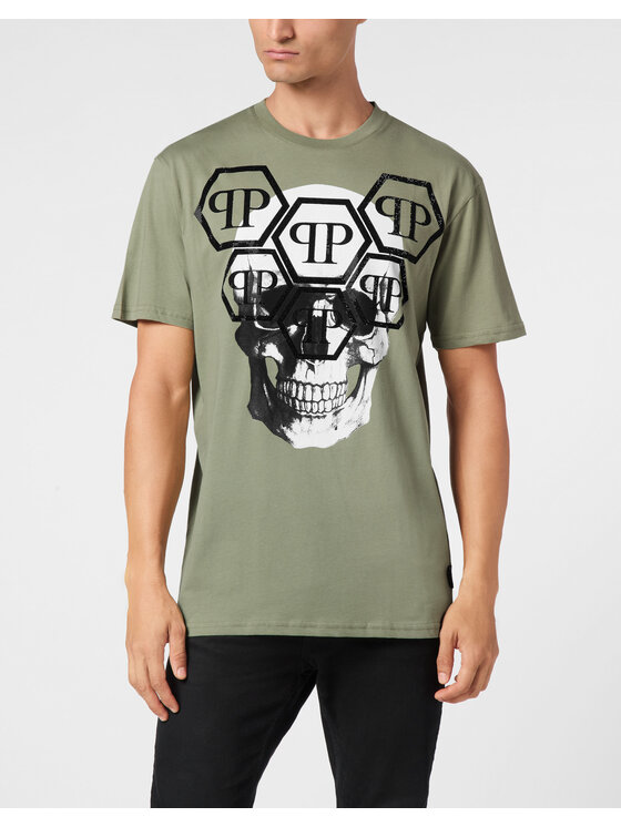 PHILIPP PLEIN PHILIPP PLEIN T-shirt 9557 Verde Regular Fit
