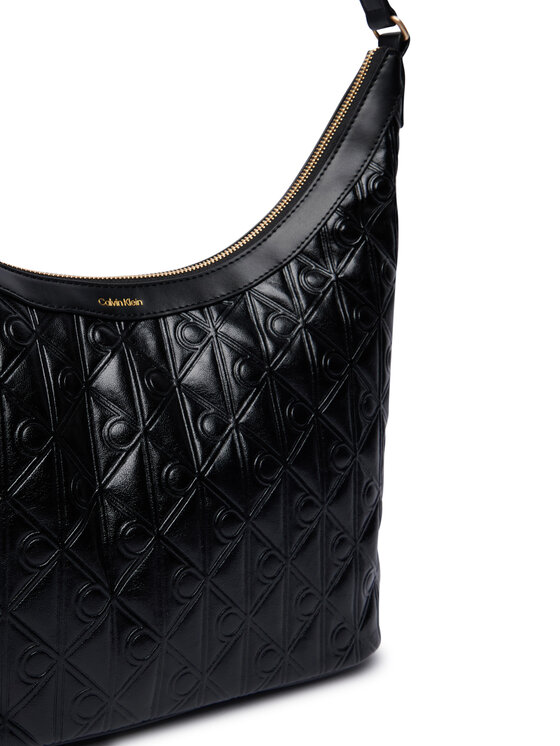 Calvin Klein Calvin Klein Handtasche Emblem Aop Debossed Medium Shbag LV04F3875G Schwarz