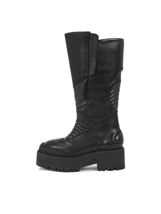 Tommy Jeans Tommy Jeans Zimske čizme Tjw Long Shaft Biker EN0EN02376 Crna