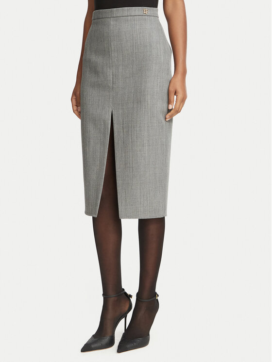 Elisabetta Franchi Elisabetta Franchi Fustă tip creion GO-254-67E2-V320 Gri Fitted Fit