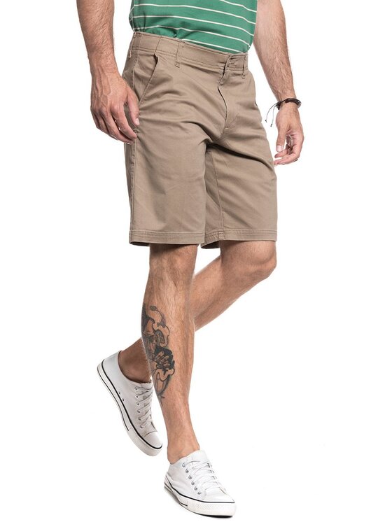 Lee Lee Szorty materiałowe COMFORT SHORT Beżowy Regular Fit