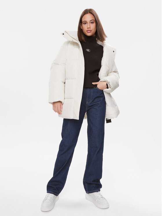 Calvin Klein Jeans Calvin Klein Jeans Bluză cu gât Label Chunky J20J222250 Negru Relaxed Fit