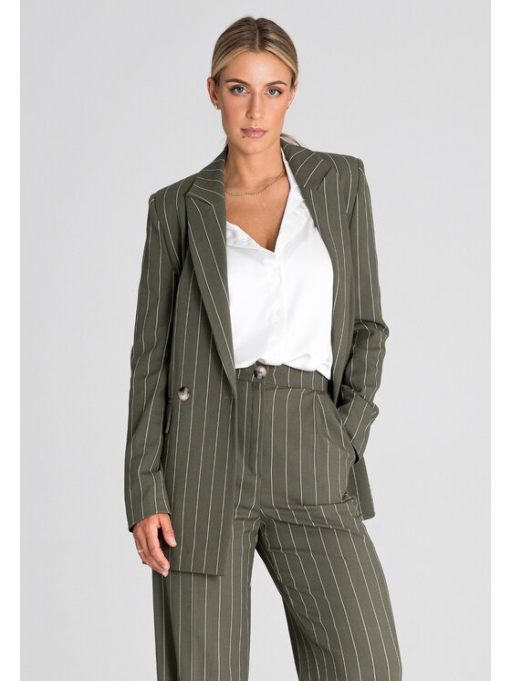 FIGL FIGL Marynarka M951 Khaki Regular Fit
