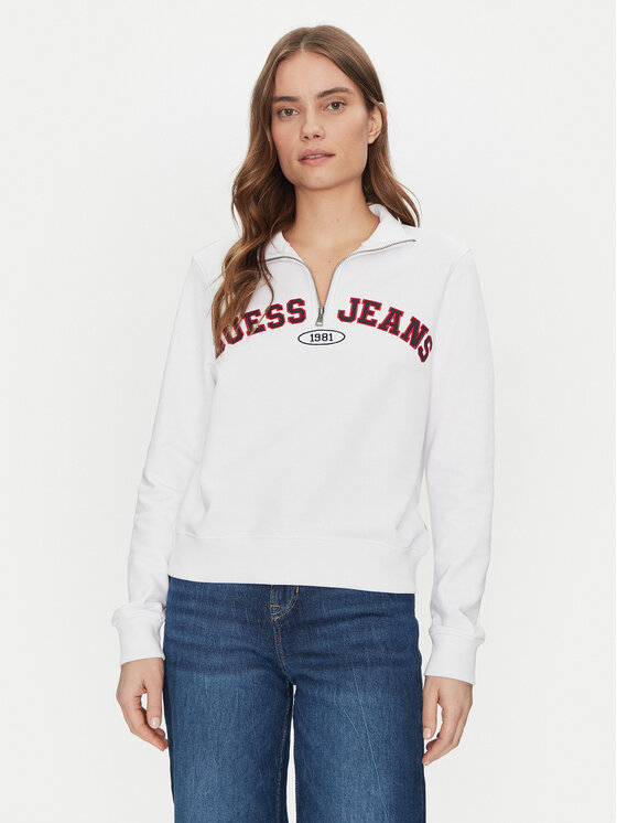 Guess Jeans Guess Jeans Bluză W5RQ25 K68I4 Alb Regular Fit