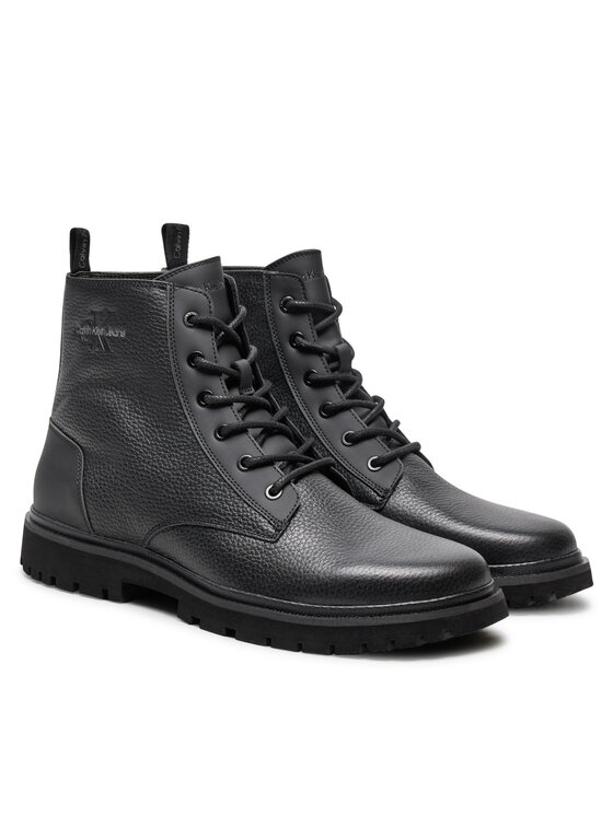 Calvin Klein Calvin Klein Μπότες Eva Mid Laceup Boot Lth YM0YM00751 Μαύρο