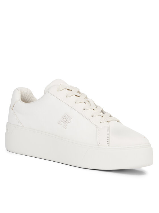 Tommy Hilfiger Tommy Hilfiger Sneakers Platform Court Sneaker Nubuck FW0FW07912 Écru