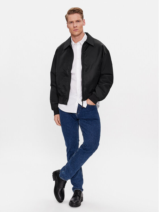 Calvin Klein Calvin Klein Kurtka bomber Sateen K10K112370 Czarny Regular Fit