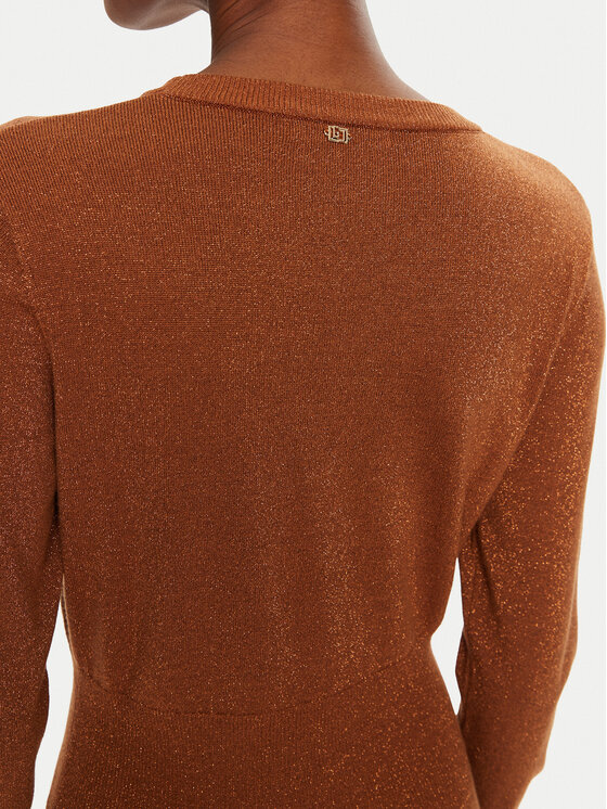 Gaudi Gaudi Pletena obleka 421BD13009 Rjava Slim Fit