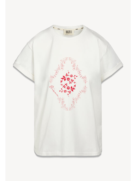 BIZUU BIZUU T-Shirt MIRE Biały Standard Fit
