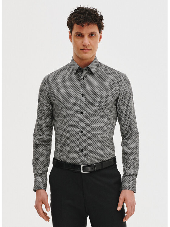 Pako Lorente Pako Lorente Koszula P25SF-1X-025 Szary ciemny Slim Fit