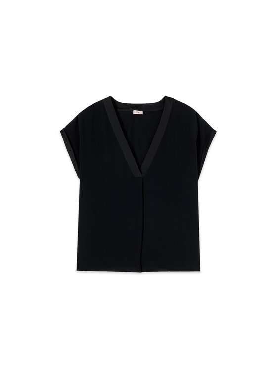 Oltre Oltre Blusa 2488J200825N033 Nero Regular Fit