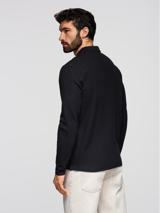 Ombre Ombre Longsleeve OM-POBL-0162 Czarny Regular Fit