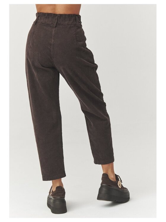 Makadamia Makadamia Jeansy C33 Brązowy Baggy Fit