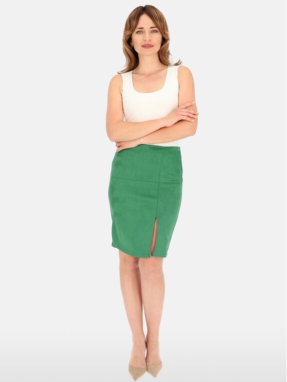 Perso Perso Spódnica mini JPE241075F Zielony Regular Fit