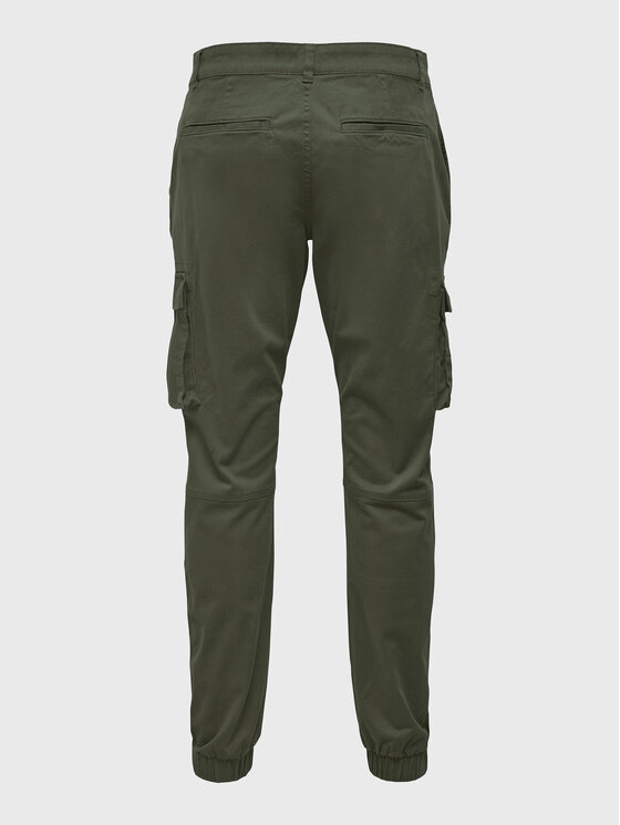Only & Sons Only & Sons Medžiaginės kelnės 22016687 Žalia Tapered Fit