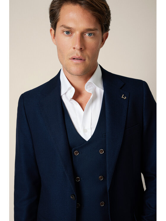Lancerto Lancerto Marynarka Morges MA131225000025 Granatowy Slim Fit