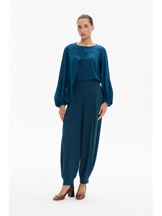 Deni Cler Milano Deni Cler Milano Spodnie materiałowe W-DC-5272-F5-F2-52-1 Zielony Loose Leg