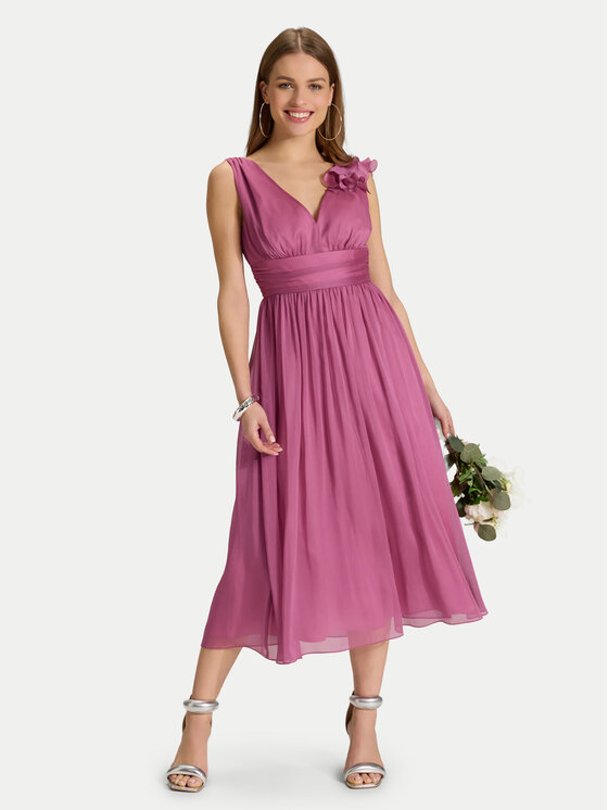 Swing Sukienka koktajlowa 5AJ07600 Różowy Regular Fit