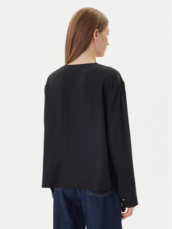 Tommy Hilfiger Tommy Hilfiger Blúz WW0WW47339 Fekete Relaxed Fit