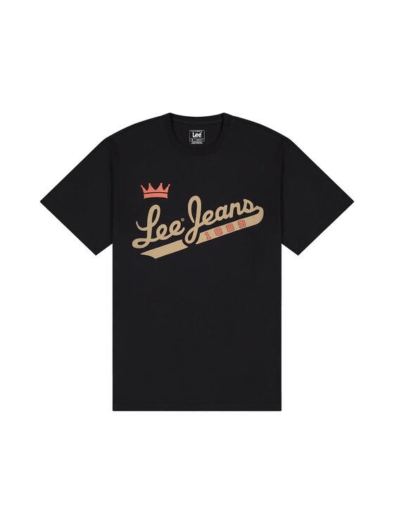 Lee Lee T-Shirt JEANS TEE Czarny Regular Fit