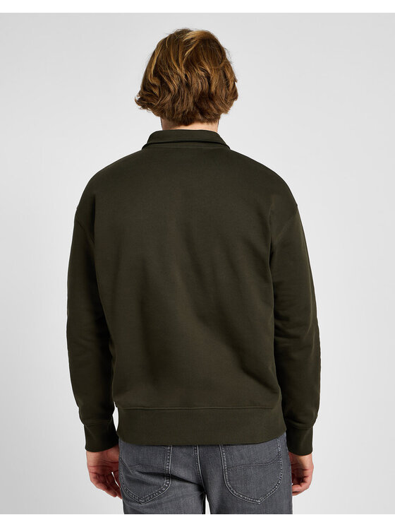 Lee Lee Bluza HALF ZIP SWS Zielony Loose Fit