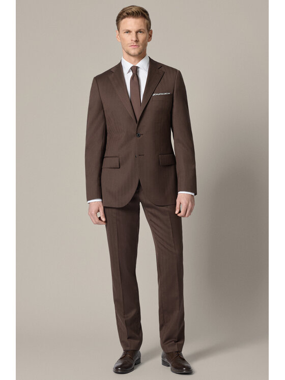 Lancerto Lancerto Garnitur Linares GA073126000016 Brązowy Slim Fit