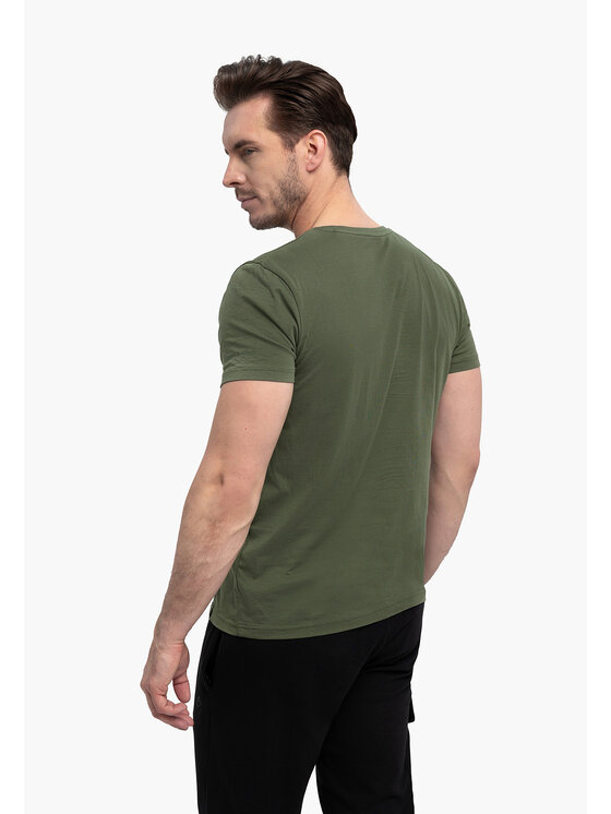 Volcano Volcano T-Shirt T-BASIC Zielony Regular Fit