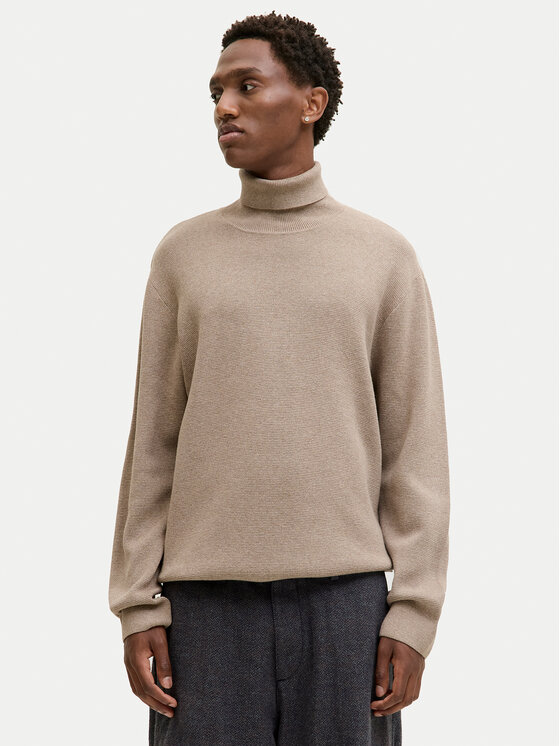 Jack & Jones Jack & Jones Bluză cu gât Milano 12285093 Bej Relaxed Fit