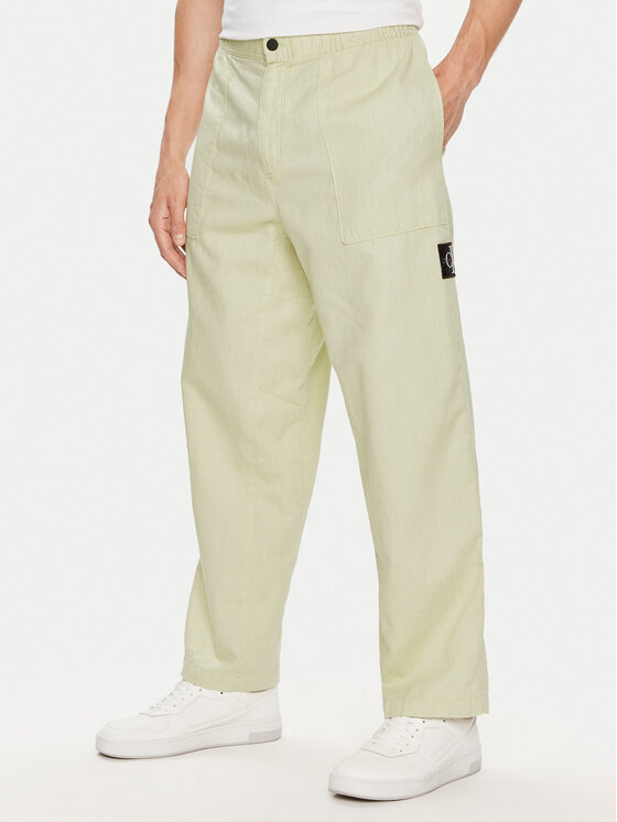 Calvin Klein Jeans Bavlnené nohavice J30J325126 Zelená Regular Fit