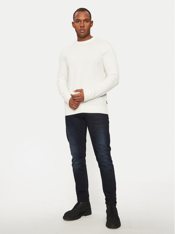 Bugatti Bugatti Pullover 7400 65521B Weiß Regular Fit