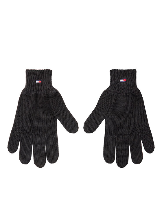Tommy Hilfiger Kinderhandschuhe - Kinderkleidung, Größe L_XL Schwarz Small Flag AU0AU01657