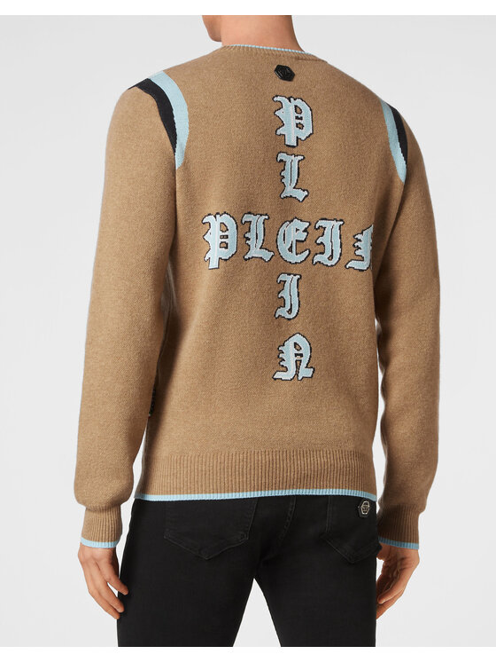 PHILIPP PLEIN PHILIPP PLEIN Sweter 20747 Beżowy Regular Fit