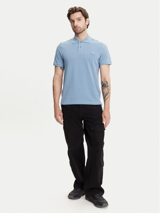 Moose Knuckles Moose Knuckles Polo Everett M34MT712 Niebieski Slim Fit