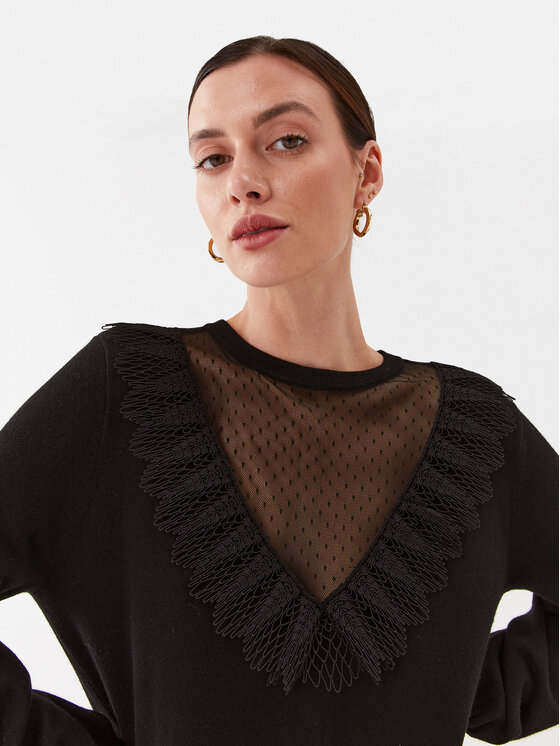 TWINSET TWINSET Sukienka dzianinowa 232TP3423 Czarny Regular Fit
