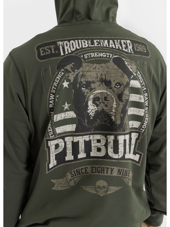 PITBULL PITBULL Bluza Bluza męska z kapturem TROUBLEMAKER L Zielony Regular Fit