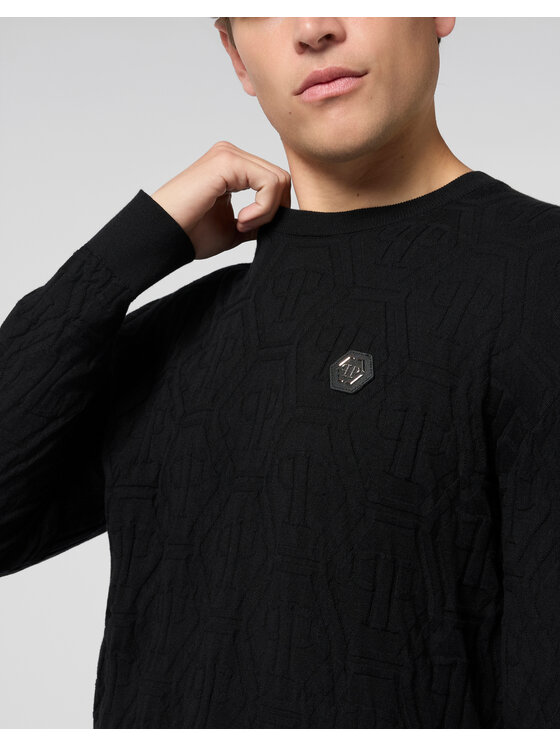 PHILIPP PLEIN PHILIPP PLEIN Sweter 29913 Czarny Regular Fit