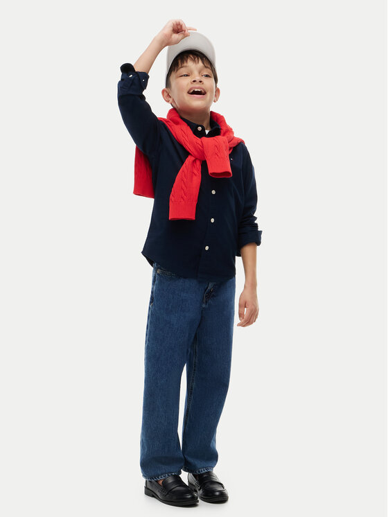 Tommy Hilfiger Tommy Hilfiger Marškiniai Flag Oxford KB0KB10192 Tamsiai mėlyna Regular Fit